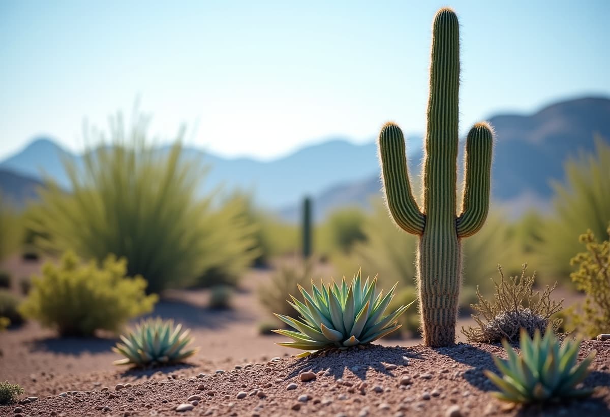 Clean and vibrant desert landscape after professional yard cleanup services in Oro Valley, AZ