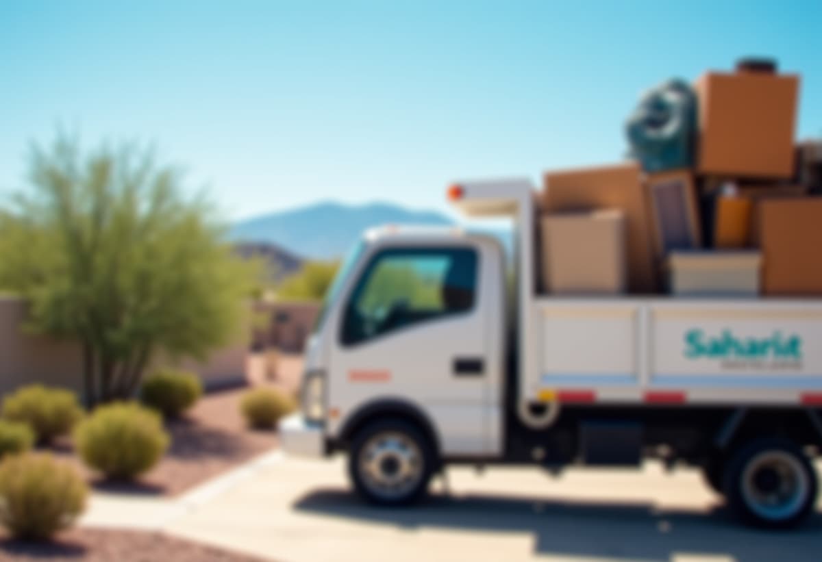 junk removal truck hauling debris