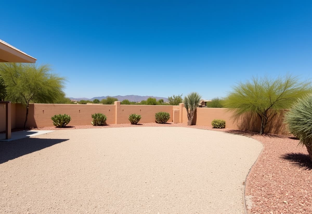 Cleaned up desert yard in Sahuarita with fresh gravel and removed debris