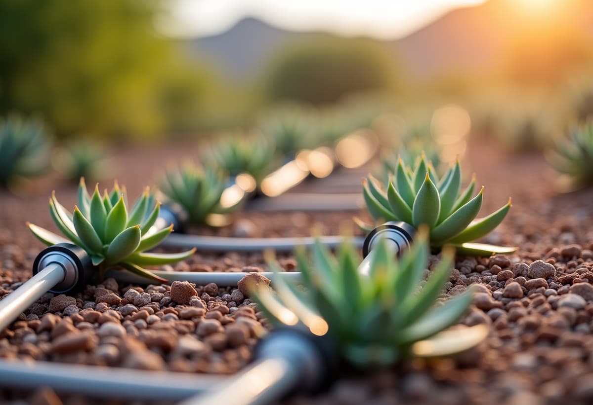 desert landscape with irrigation system