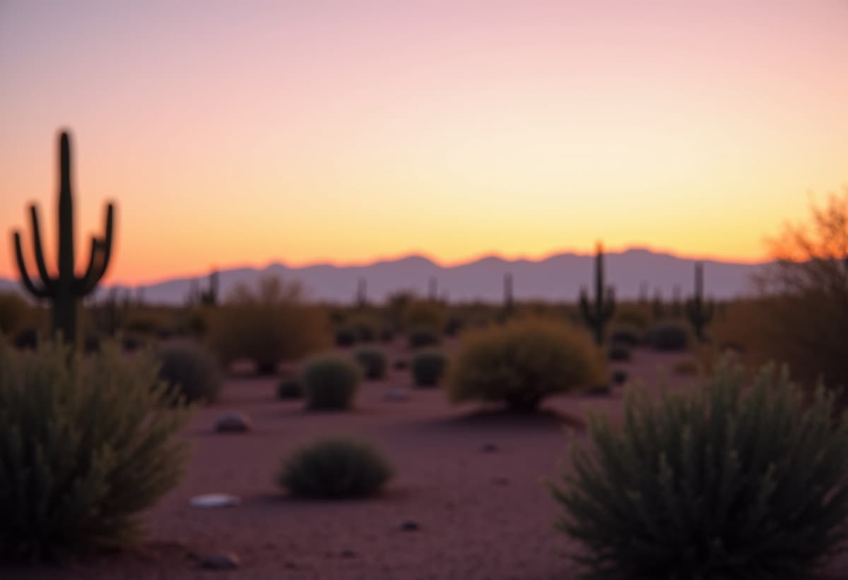 Tucson junk removal truck with debris in a desert landscape