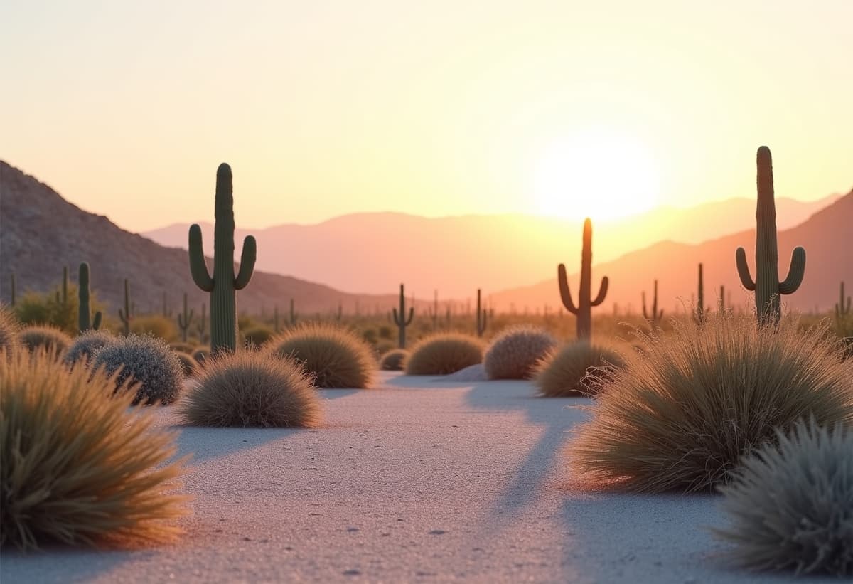 Residential landscaping design with a newly installed desert landscape in Vail, AZ