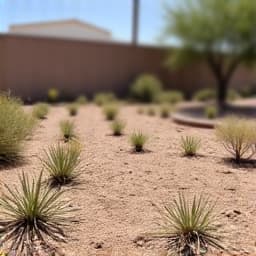 Before: Bare desert yard in Quail Creek, Green Valley