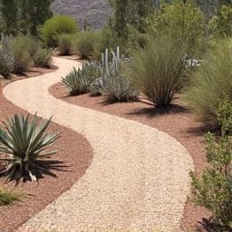 Gravel pathway installation near Tohono Chul Park providing a clean desert aesthetic.