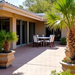 Clean and organized patio in Casas Adobes after junk removal. The space is now ready for relaxation and entertainment, highlighting efficient and thorough property clear-out services.