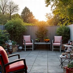 Cluttered patio in Casas Adobes filled with unwanted furniture and household junk before removal. This scene demonstrates a common issue for homeowners seeking junk removal services to reclaim their outdoor living spaces.