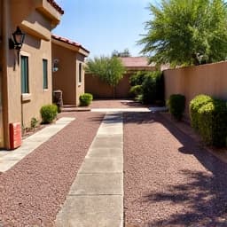 Residential yard in Casas Adobes before cleanup. Overgrown weeds and scattered debris cover a desert landscape, showing the need for professional junk removal and landscaping services.