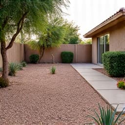 Clean Marana backyard after old appliance removal. This photo shows a Marana backyard now clear of a bulky old appliance, with ample space restored for recreational use, demonstrating the effectiveness of professional junk removal services. 