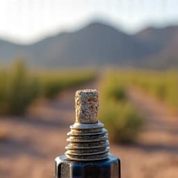 Clogged drip emitter in Tucson before cleaning, leading to uneven water distribution and thirsty plants.