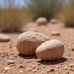 Desert landscaping in progress, with careful placement of large rocks and smaller ground cover