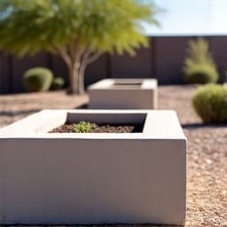 Before: Empty planter beds in a Green Valley home