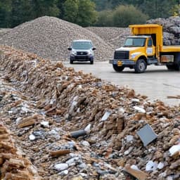In Progress: Workers sorting construction waste for proper disposal in Tucson.