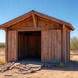 In Progress: Dismantling an old shed for removal in Tucson.