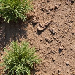 Sparse and dry garden beds due to an inefficient drip system in Rancho Sahuarita. Before drip system overhaul, showing dry patches and uneven water distribution.