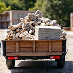 Crew loading construction debris and general junk onto a truck during a junk removal service in Tucson, AZ.