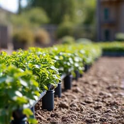 Madera Highlands drip irrigation system installation after by JB Landscaping showing efficient watering for desert plants. The installed system ensures water conservation and healthy plant growth, ideal for arid conditions.