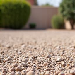 Marana gravel installation in Gladden Farms. Professional gravel installation project at a residential property in Gladden Farms, Marana, AZ, showcasing a neatly laid gravel driveway or pathway