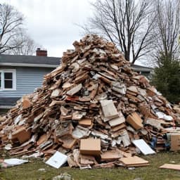Marana junk pile removal before. A large pile of mixed junk and debris at a residential property in Marana, AZ, prior to removal.