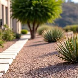 Beautifully transformed Marana yard after professional cleanup. This image showcases a residential property in Marana with a meticulously cleaned and manicured yard, demonstrating the successful outcome of professional yard cleanup services and enhanced curb appeal. 