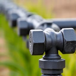 Damaged irrigation line in an Oro Valley garden, showing signs of leaks and system malfunction prior to repair.