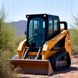 Heavy equipment used for brush clearing in an Oro Valley desert property, showing the removal of dense vegetation.