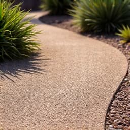 Before decomposed granite installation in an Oro Valley backyard, revealing patchy areas and uneven distribution of existing ground cover.