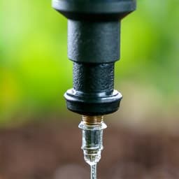 Installation of new drip irrigation system components in an Oro Valley garden, demonstrating careful setup for efficient watering.