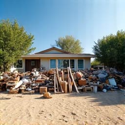 Large pile of various junk items outside a home before estate cleanout in Oro Valley. This image features a substantial collection of refuse, indicating a large-scale junk removal project.