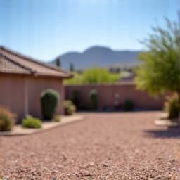 Clean residential backyard after junk removal service in Oro Valley. This image depicts a neatly cleared backyard space, free of clutter and debris, showcasing the efficiency of professional junk removal.
