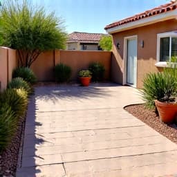 Thorough yard cleanup and debris removal service in an Oro Valley backyard, leaving a pristine and ready-to-enjoy outdoor living space.