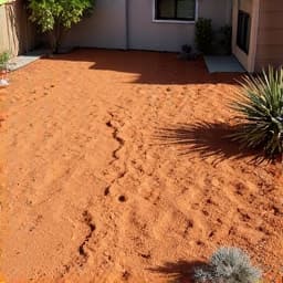 Eroded area before gravel installation in Sahuarita
