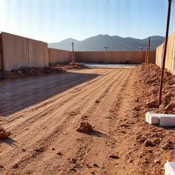Before: Residential renovation debris pile in Dove Mountain. Extensive residential renovation debris, including old cabinets, drywall, and discarded fixtures, piled high at a home under construction in Dove Mountain.