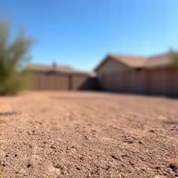 Sahuarita backyard before gravel installation showing an empty space