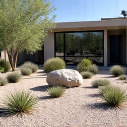 Sahuarita HOA compliant front yard design after completion by JB Landscaping. The landscape adheres to community guidelines with appropriate plant selection and aesthetic, ensuring beauty and conformity in Rancho Sahuarita.