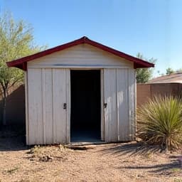Sahuarita home before junk removal showing a cluttered patio
