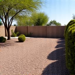 Sahuarita yard waste removal with piles of brush and debris cleared from a residential property