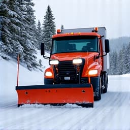 Snow removal on a mountain cabin
