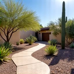 Dry, unmaintained yard in Tucson before cleanup and xeriscaping