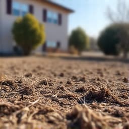 Unmaintained desert landscape in Marana before a xeriscape upgrade.