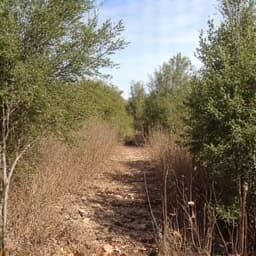Vail brush clearing lot cleanup before. Before image of an overgrown residential lot in Vail, Arizona, featuring dense brush, tall weeds, and scattered natural debris, signaling the need for extensive brush clearing and cleanup.