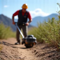 In Progress: Brush clearing and lot maintenance in a residential area of Vail.