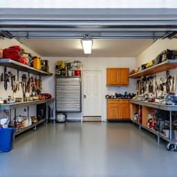 After image of a meticulously clean and organized garage in Vail, Arizona, following a comprehensive garage cleanout service.