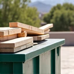 Team loading construction debris onto a truck in Vail, Arizona, demonstrating efficient hauling of materials from a job site.