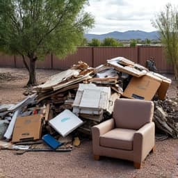 Before: Significant yard debris before hauling services in Vail.
