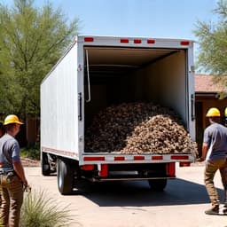 In Progress: Loading unwanted items onto a junk removal truck near Corona de Tucson.