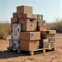 Yard cleanup services before with piled debris and fallen branches in Tucson