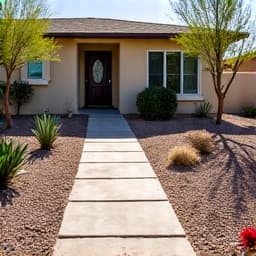 Complete yard cleanup in Continental Ranch, Marana, showcasing a tidied landscape