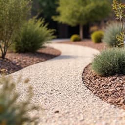 Finished gravel pathway in a Tucson yard