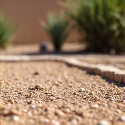 Walkway area before gravel installation in Tucson
