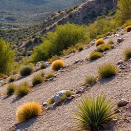 Hillside erosion control landscaping in Ventana Canyon